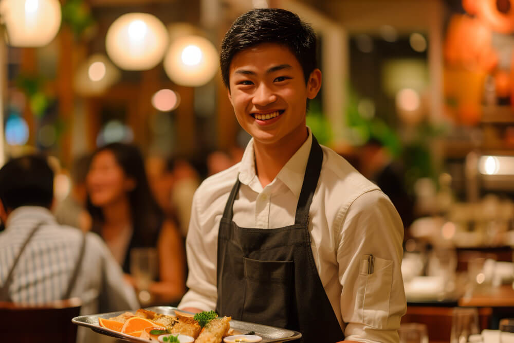 Mr. Aung Myo (ออง เมียว) พนักงานร้านอาหารในแม่สาย